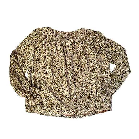 Elizabeth and James Textile Smocked Neck Boho Flowy Long Sleeve Blouse – Size XL - Picture 5 of 10